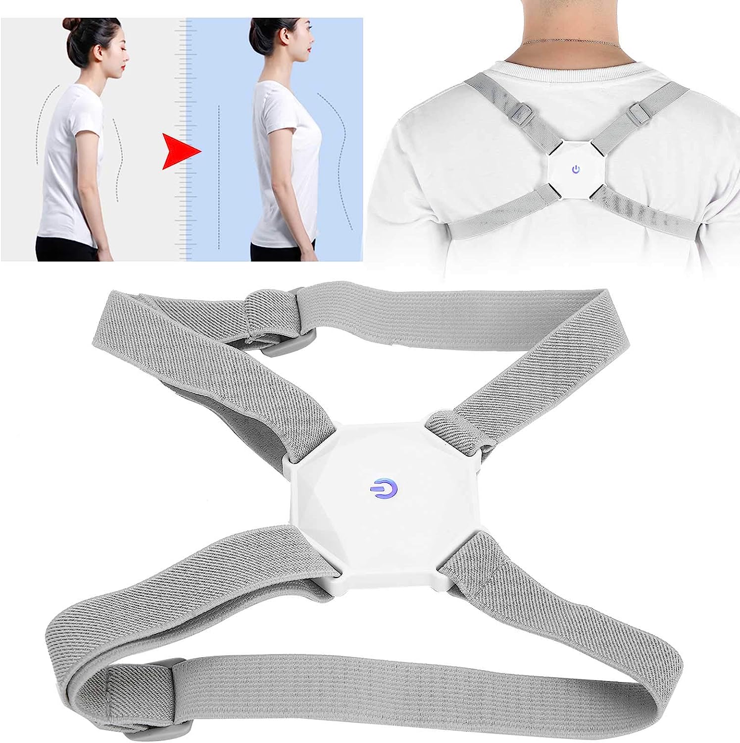 6875 Smart Back Posture Corrector, Shoulder and Back Posture Band Posture Reminder with Smart Vibration Sensor Reminder for Kids Men and Women 6875 Smart Back Posture Corrector, Shoulder and Back Posture Band Posture Reminder with Smart Vibration Sensor Reminder for Kids Men and Women